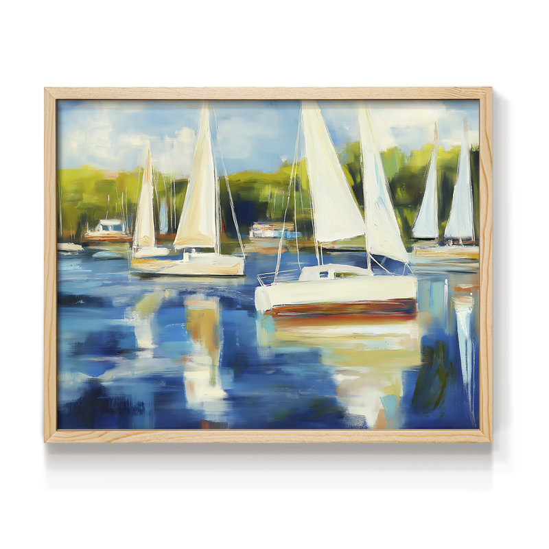 Nautical Series-LXV -Framed Print - Restickable, 8" H x 10" W, Natural