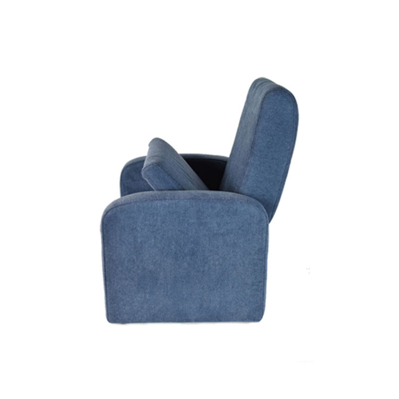 Hibner Kids 16'' Recliner and Ottoman, Blue
