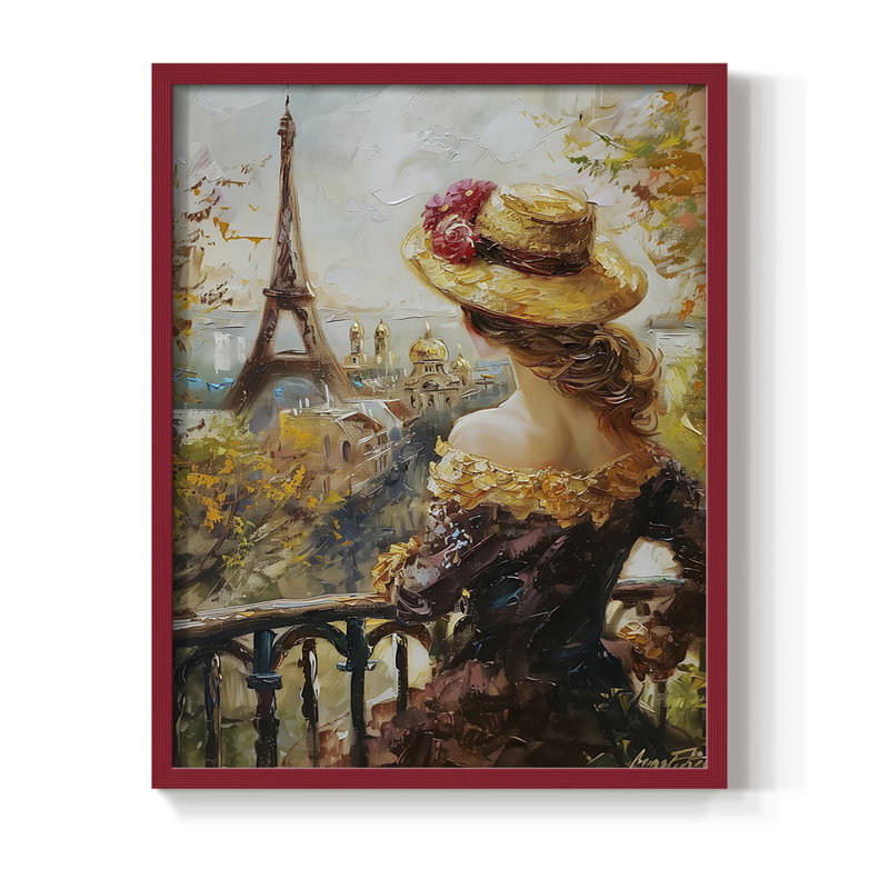 Série encadrée WOMEN DCxxv - bois massif, H 11 po x l 9 po, Rouge