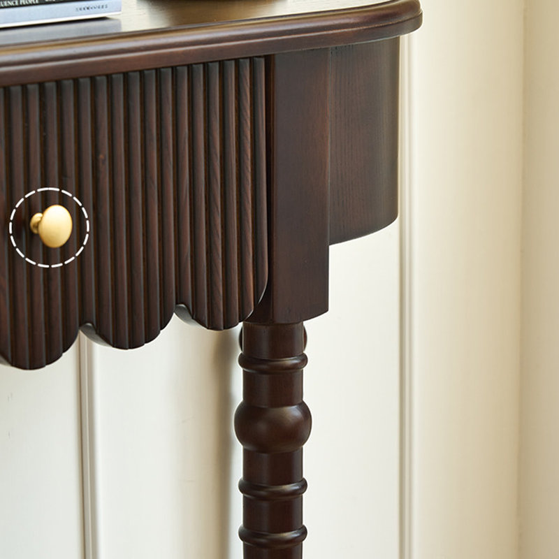 Console noire en bois massif
