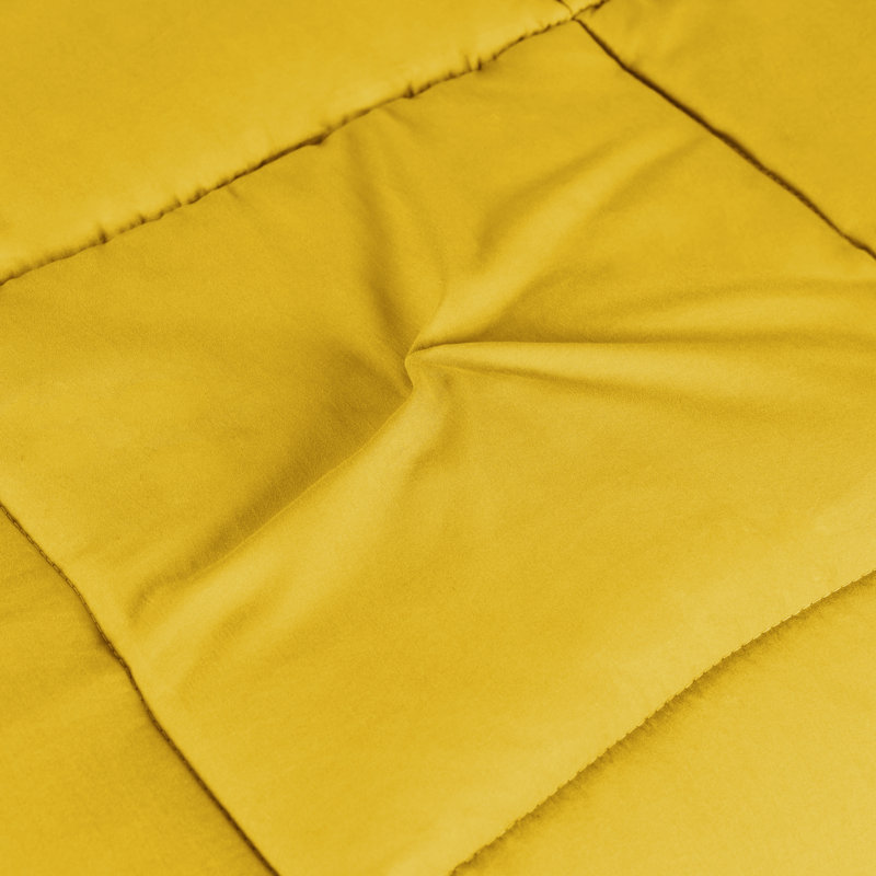 Twin Yellow Microfiber Reversible Comforter with Down-Alternative Fill