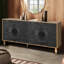 Buffet vintage à porte symétrique sculptée avec cadre en bois