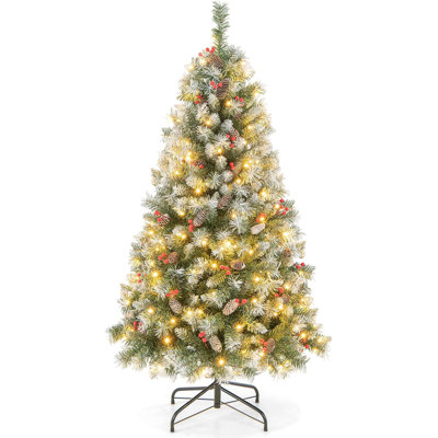Lighted Artificial Pine Christmas Tree
