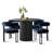 5-Piece Round Dining Set with Velvet Chairs-2099275671