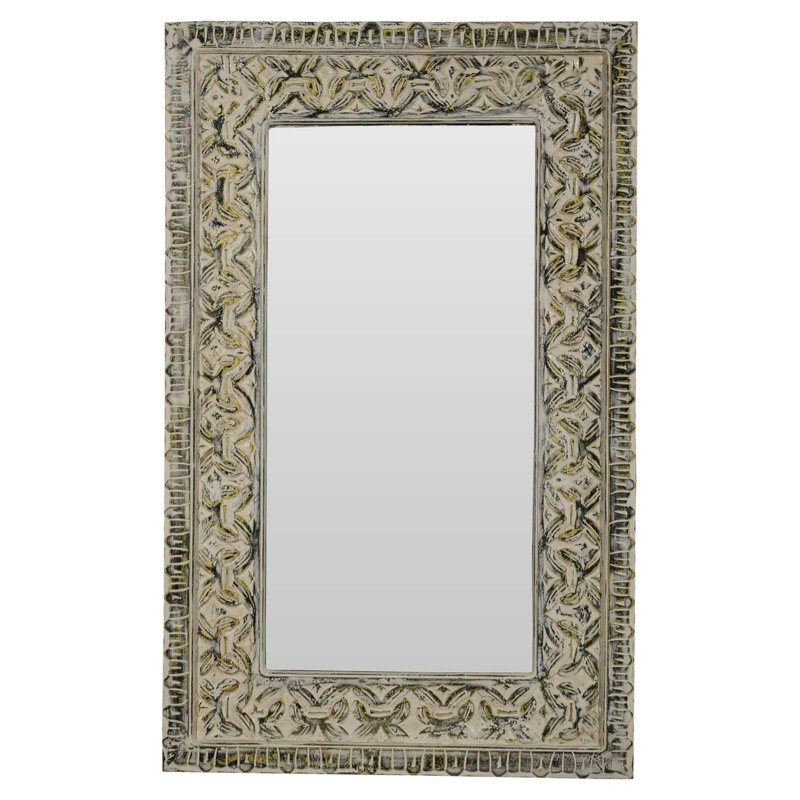 Grand miroir mural 36 po en bois récupéré pour meuble-lavabo