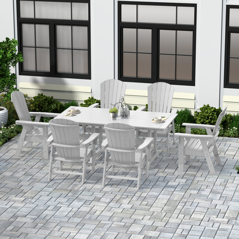 Altura 7-Piece Outdoor All Weather Poly Dining Set, White