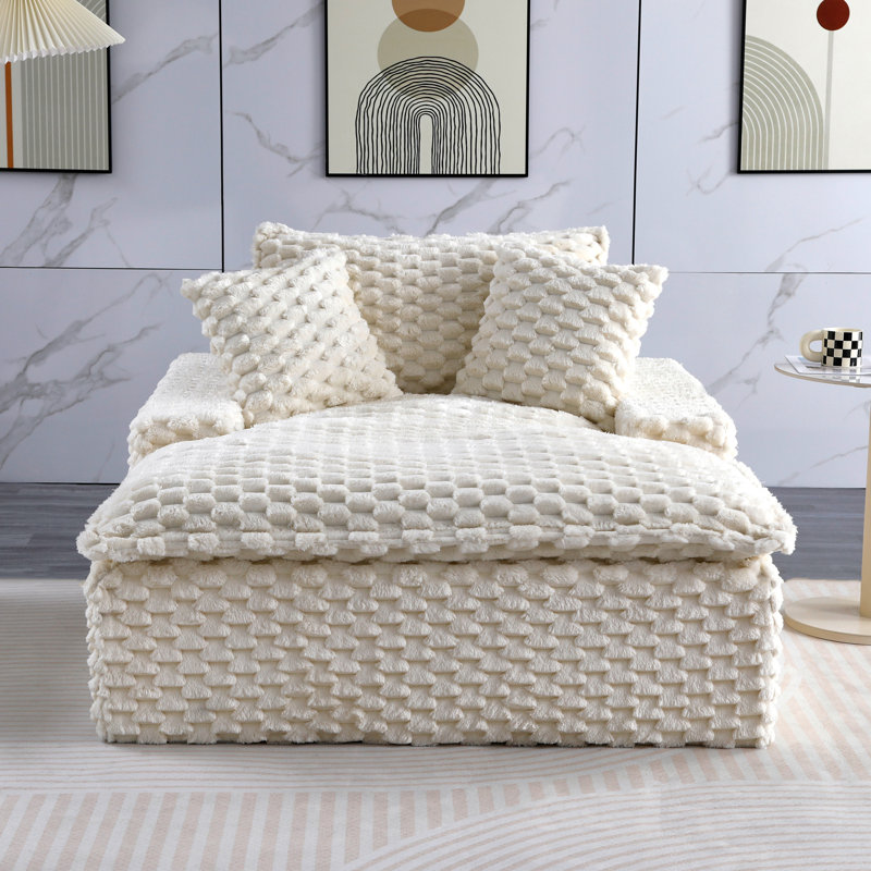 Canapé inclinable à compression 51,2 po Boneless, Blanc