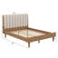 Structure de lit tapissier très grand avec 4 pieds robustes, fabrication en bois avec support silencieux et sans grincement-880780494