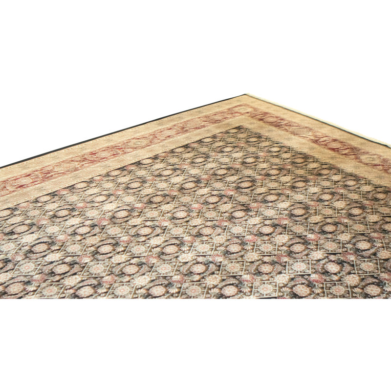 Hand Knotted Wool Area Rug in Black And Wine