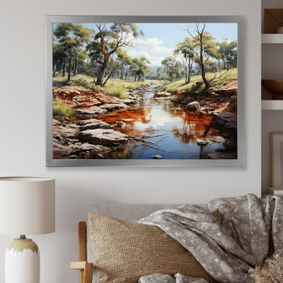 Aquarelle, rivière en Afrique, sur toile