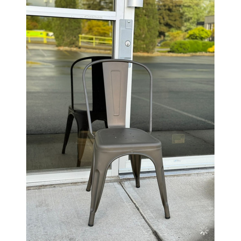 Hasan 18'' H Stacking Side Chair, Gray