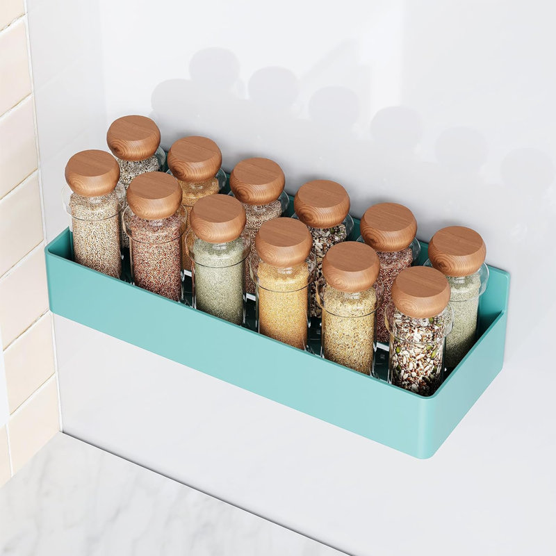 4 Pack Magnetic Spice Rack Organizer, Plastic, ?blue