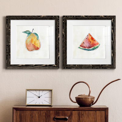 Happy Pear - ensemble de 2 peintures encadrées