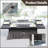 6-Seat Rectangle Fire Pit Table With Aluminum Top-786094478