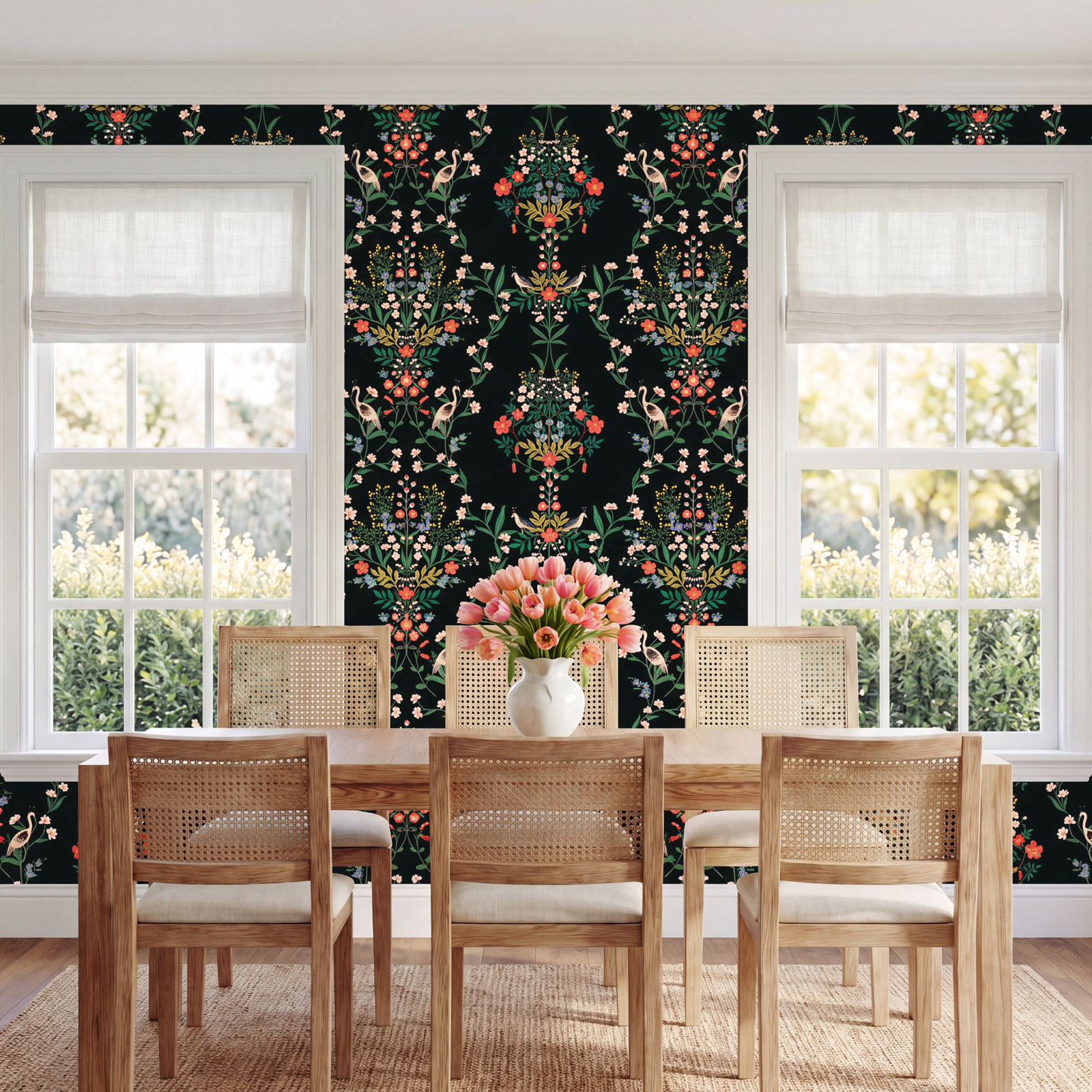 Luxembourg Self-Adhesive Wallpaper, Black