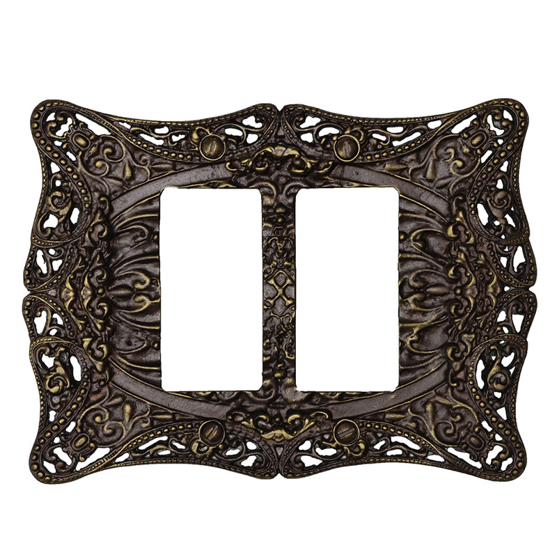 Carpe Diem 5004-22 Acanthus Oil Rub Bronze double rocker/GFI switchplate in Oil Rub Bronze, Oil Rubbed Bronze