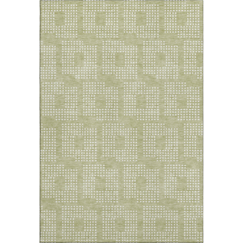 Premium Machine Washable Prisco Aloe Rug, Rectangle 2'6" x 3'10"