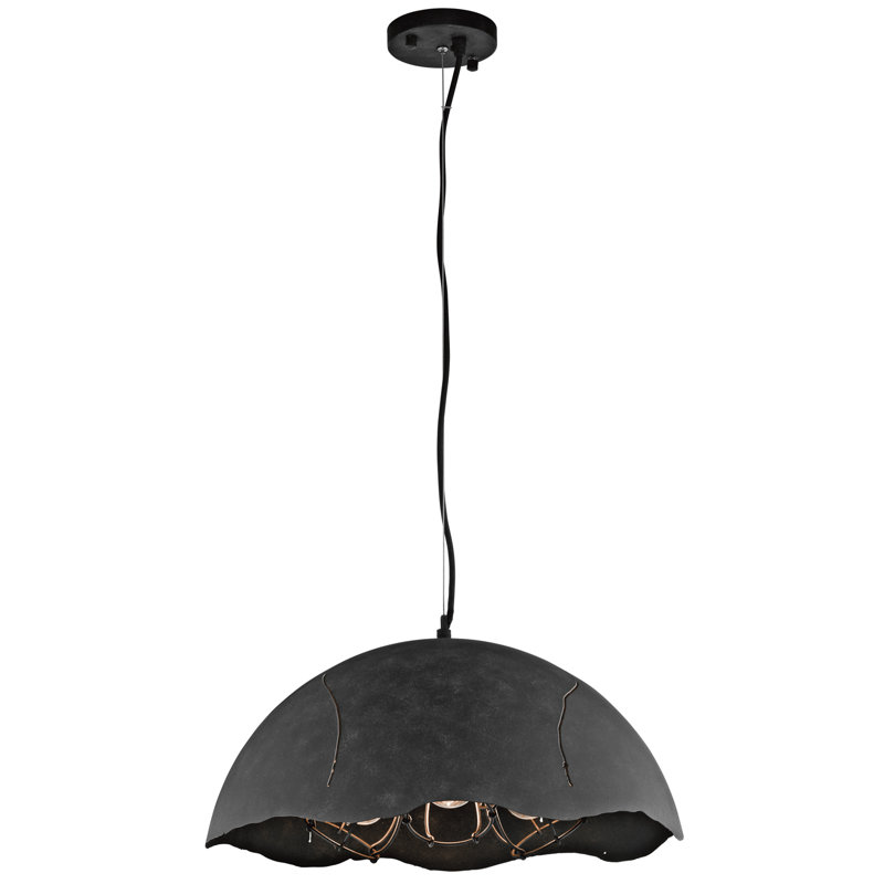Lorne 3 - Light Weathered Zinc Dome Pendant