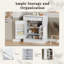 Ensemble de 2 garde-manger Modern Kitchen - Buffet, armoire à café avec tiroir et tablettes réglables, blanc