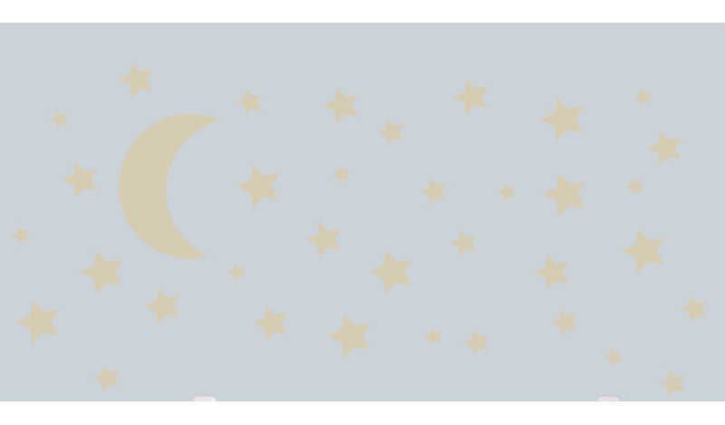 Adhésif décoratif lune et étoiles, Beige