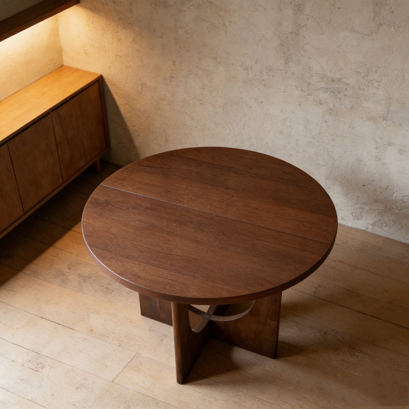 48" Round Dining Table, Walnut