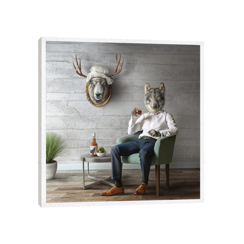 Home Fairytale: Big Bad Wolf by Spielsinn Design - Gallery-Wrapped Canvas Giclée on Canvas, 66.04 cm H x 66.04 cm W