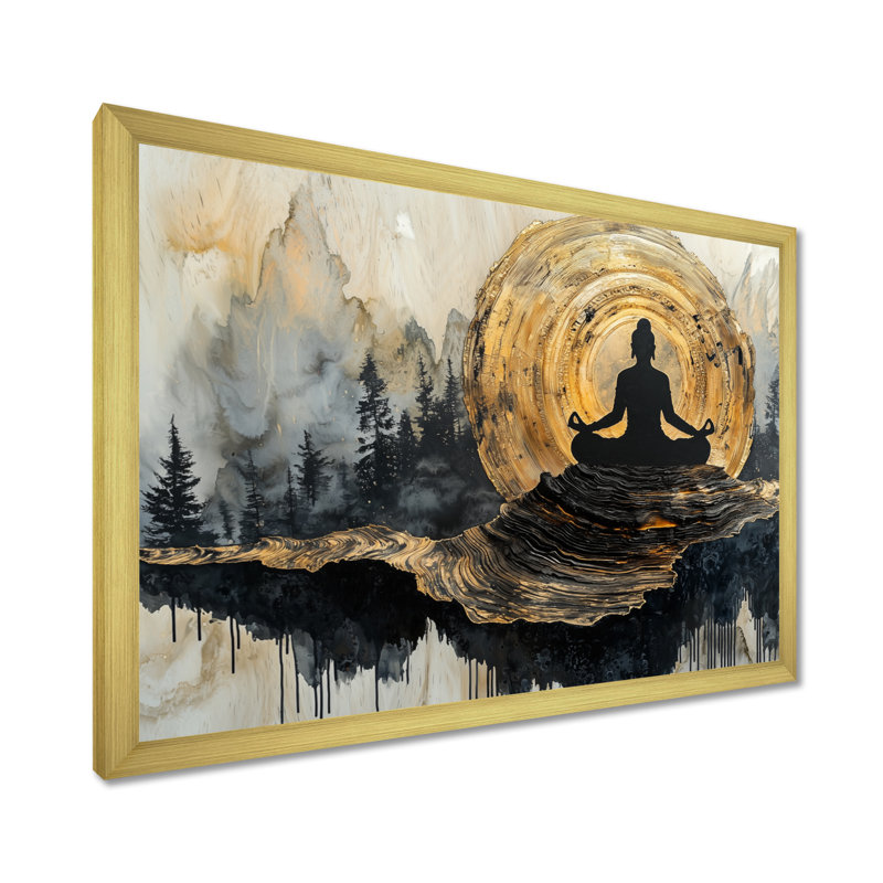 Art mural sur toile Guth Indian God, Impression d'un seul cadre photo, H 12 po x l 20 po, Doré