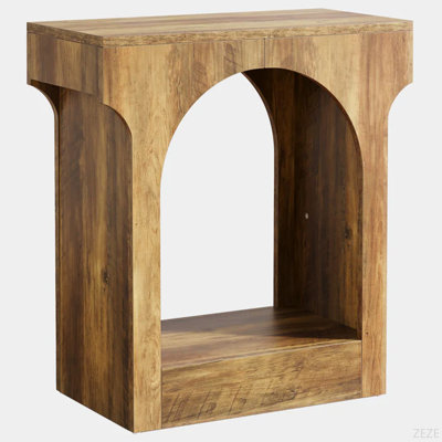 Arched Design End Table,2-Tier Tea Table,Wood Hall Table