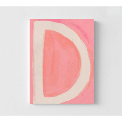 Pink D Art Print: Watercolor Style