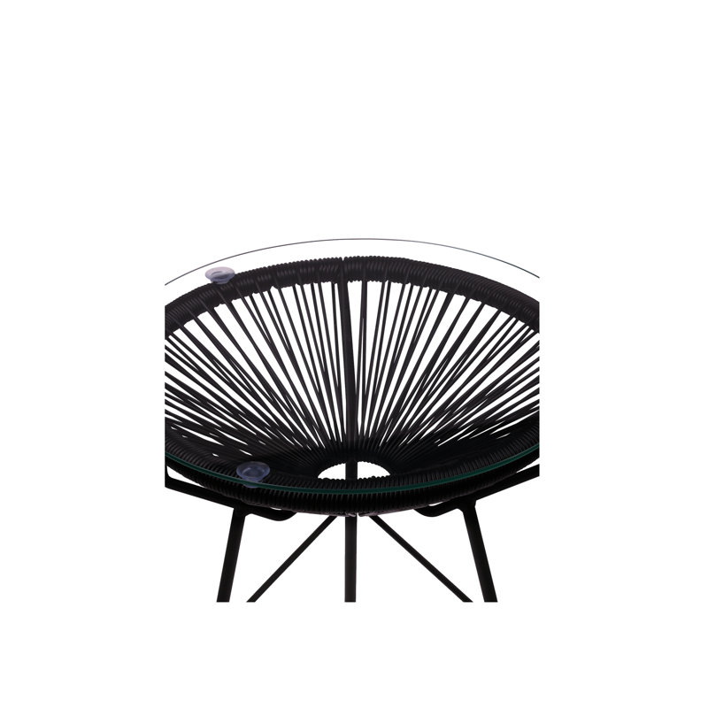 Table d'appoint d'extérieur moderne, Noir, H 21 po x l 20 po x P 20 po