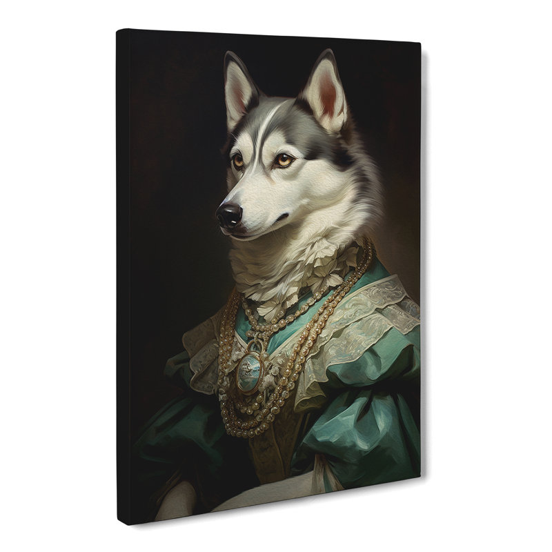 Husky Rococo Art - Wrapped Canvas, 60cm H x 40cm W x 3cm D