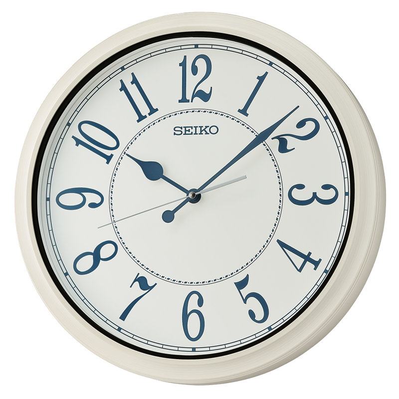 QXA801WLH Wall Clock, White, White