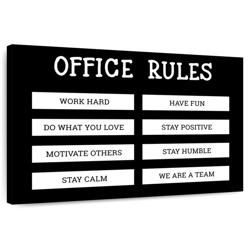 Tergel Office Rules, 26" H x 39" W