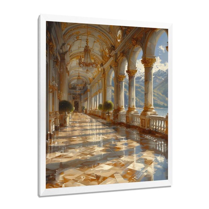 Or gris, été, Renaissance française, château, art mural, Toile encadrée blanche avec une seule photo
