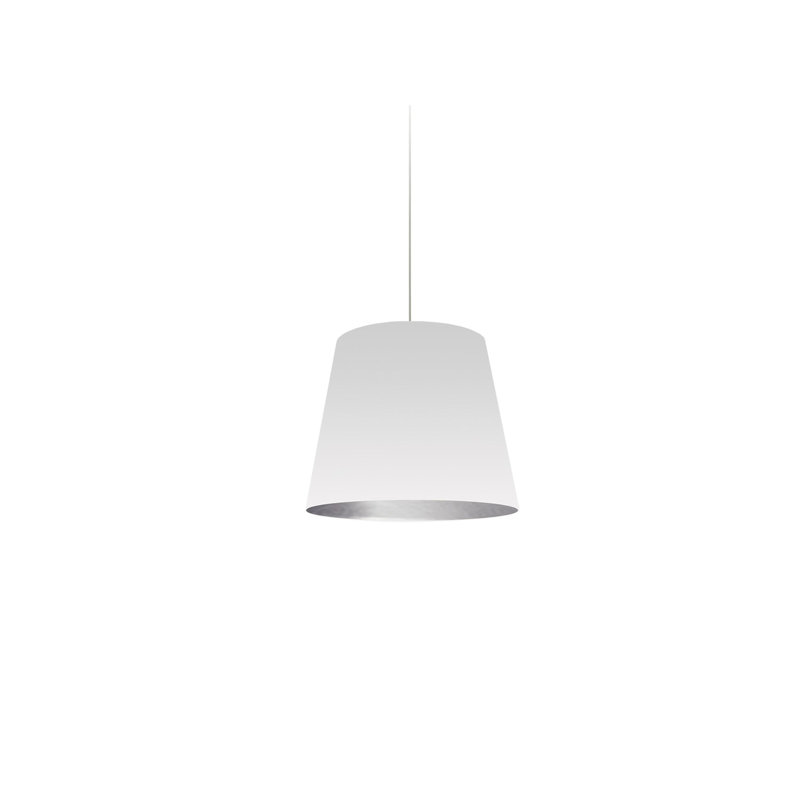 Oversized Drum 1 Light Single Cone Pendant, 14" H x 14" W x 14" D, Chrome
