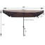 Parasol de marché rectangulaire de 10 pi x 6,5 pi avec manivelle et inclinaison à bouton-poussoir pour jardin de piscine