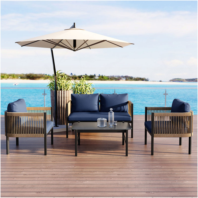 Combinaison de canapé pour plusieurs personnes avec une table, idéale pour le jardin, la cour et les balcons