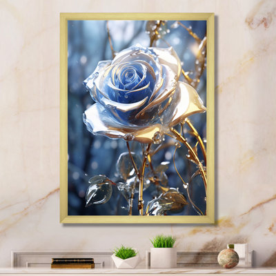 Rose bleue dorée qui brille dans la lumière du matin I