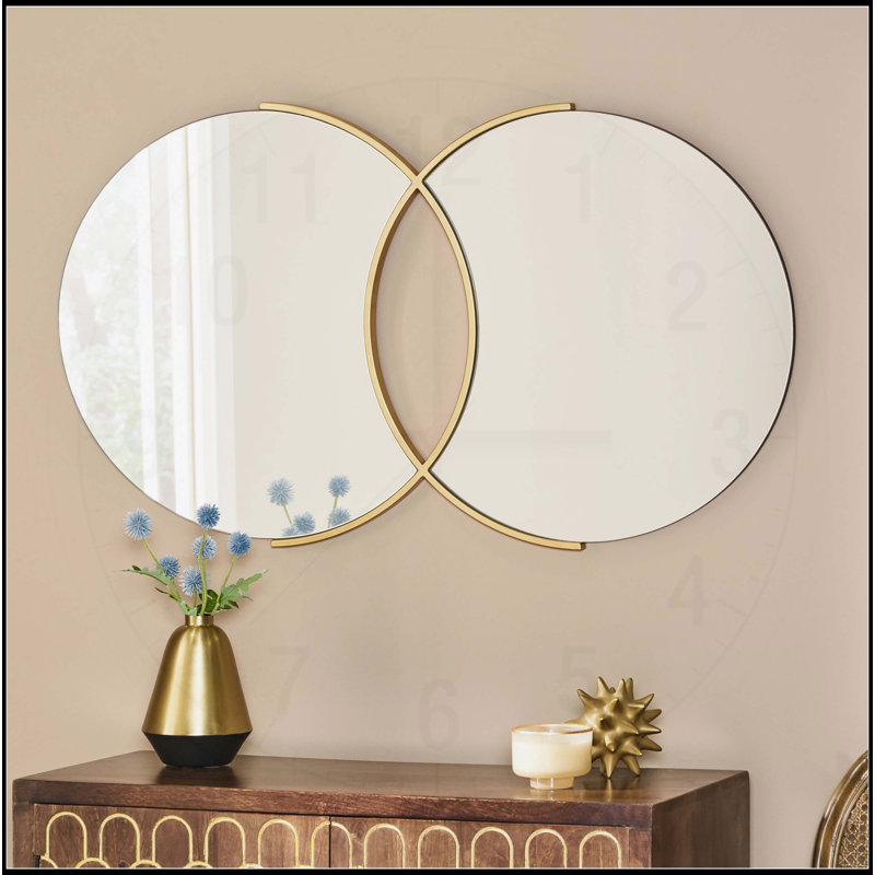 Exquisite Wall Mirror with Overlapping Circular Design and Premium Quality