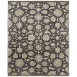 Predmore Hand Knotted Wool Oriental Area Rug in Gray