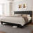King Upholstered Bed Frame with Headboard, Button Tufted Linen Bed Base, Platform Bed with Wood Slat, Heavy Duty, Easy Assembly, No Box Spring Needed,Dark Grey-1760463004-1760463002