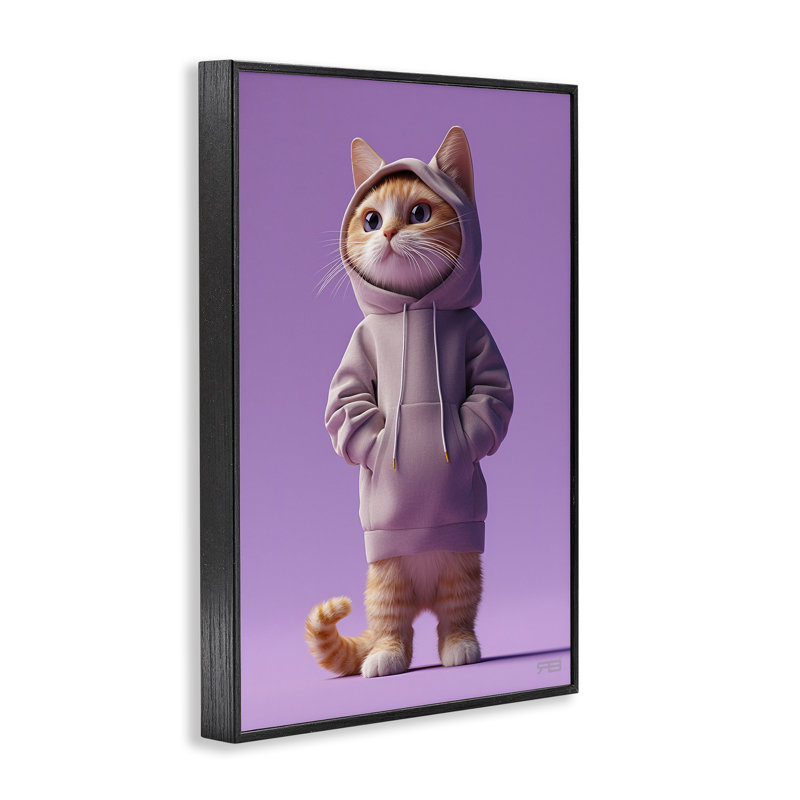 Art tendance de giclée mauve par Roozbeh Bahramali, H 18 po x l 12 po, Giclée encadrée noir minuit