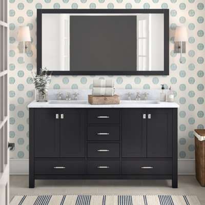  Ensemble de meuble-lavabo double 61 "avec miroir 61"