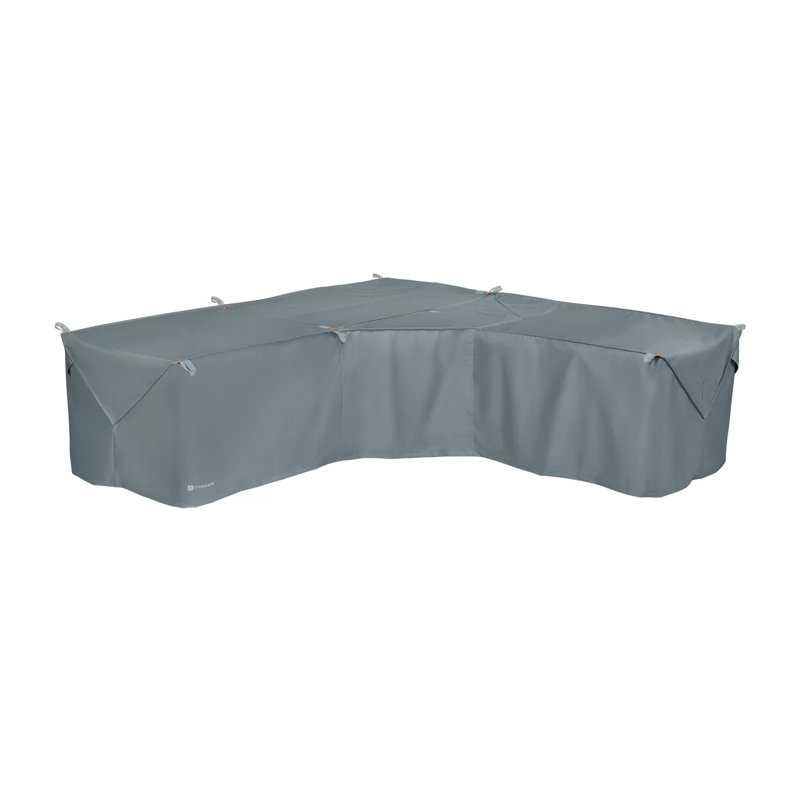 Housse pour ensemble de salon en L Ayvin, H 31 po x l 104 po x P 32 po, Gris monument