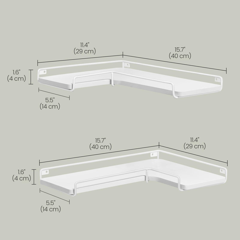L-Shaped Corner Shelf, Cloud White