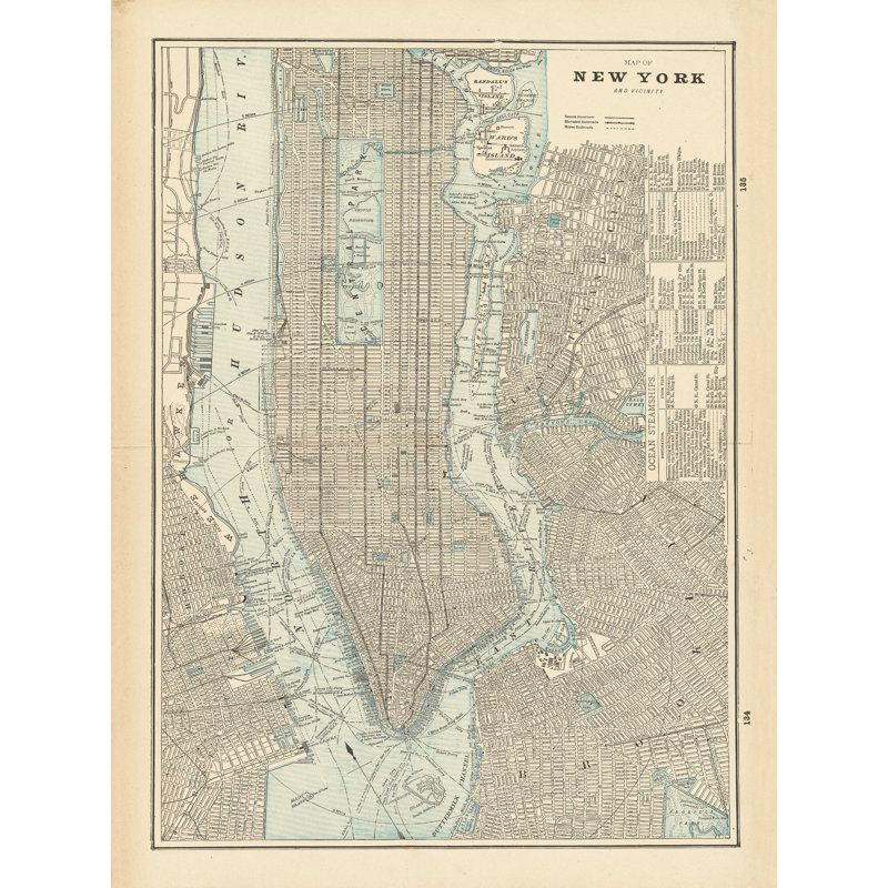 Carte de New York par Wild Apple Portfolio - impression sur toile tendue, H 16 po x l 12 po