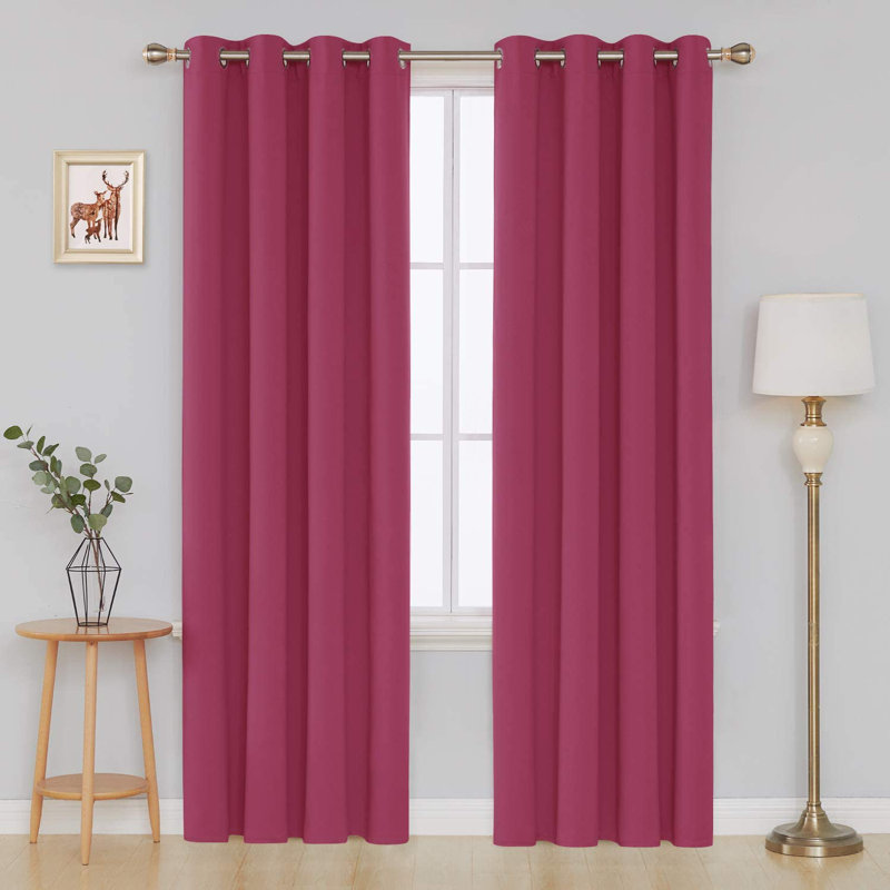 Borunda Room Darkening Curtain Single Panel, 26" W x 95" L, Rose