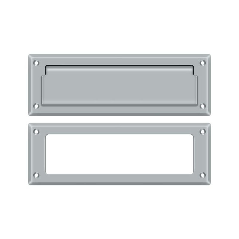 Brass Mail Slot, Brushed Chrome, 2.875" H x 8.875" W x 0.5" D