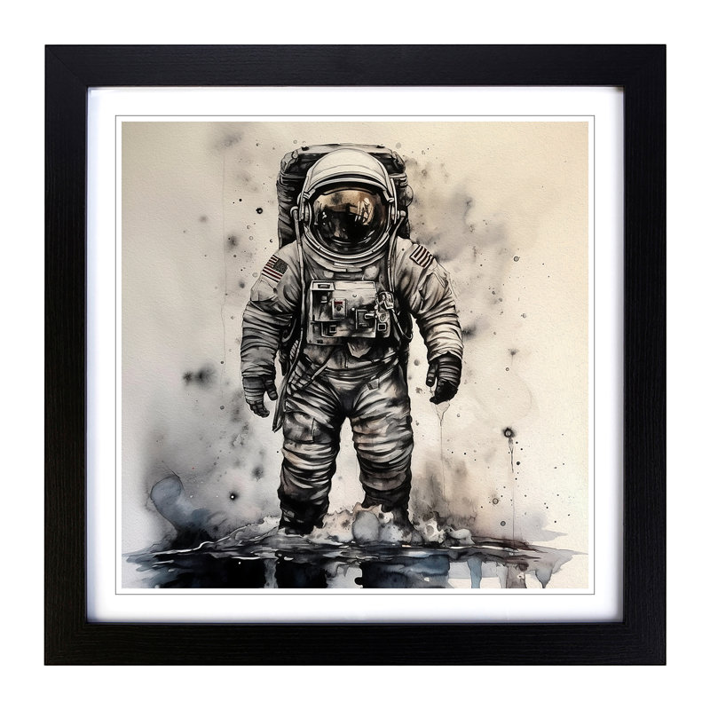 Single Picture Frame Print on Wood, Black