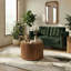 Balani Cylindrical Walnut Stained Wooden Fluted Finish Coffee Table - Bold Simple Design